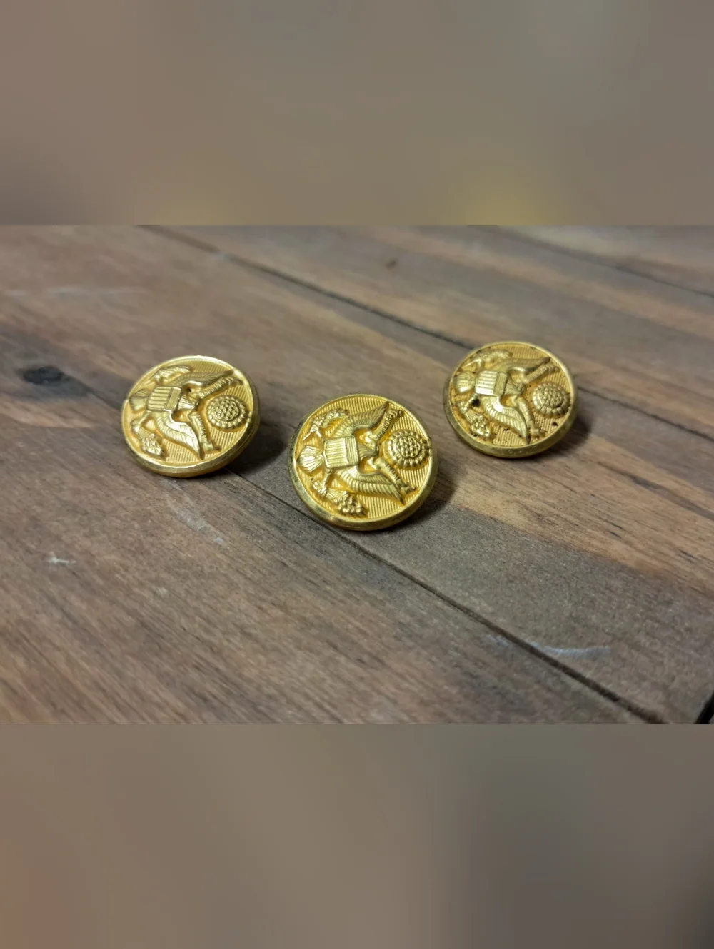 Antique US Army Great Seal Uniform Buttons (Lot Of 3) - Picture 4 of 4